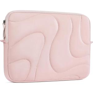 imageBOSTANTEN Laptop Case for MacBook Air 13 Inch M3 2024 Protective Case Quilted Puffy Laptop Sleeve for 13 Inch DellHPASUSMicrosoftBPink