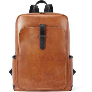imageBOSTANTEN Leather Laptop Backpack for Women156 inch Computer Backpack Purse College Daypack Work Travel Bag BlackbrownBrown