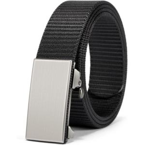 imageBOSTANTEN Ratchet Web Belt Men Nylon Golf Adjustable Work Mens Belt with Casual Pants005gun  Black