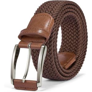 imageBOSTANTEN Stretch Belts for Men Braided Woven Belts Men 1 38quot Gift for Golf Pants Casual Shorts Jeans003coffee