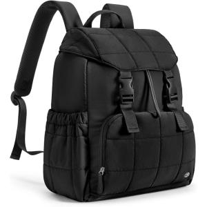 imageBOSTANTEN Womens Puffer Backpack Versatile College Laptop Backpack with RFID Pocket Water Resistant Casual Travel Daypack BlackBlack
