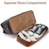 imageBOSTANTEN Weekender Bags for Women Leather Travel Duffle Bag Carry On Overnight Duffel with Shoe Compartment BeigeampampBrownABlackBrown
