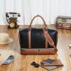 imageBOSTANTEN Weekender Bags for Women Leather Travel Duffle Bag Carry On Overnight Duffel with Shoe Compartment BeigeampampBrownABlackBrown