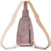 imageBOSTANTEN Sling Bag for Women Leather Crossbody Bag Vintage Cross Body Purse for Travel with Guitar Strap Bohemian StylePurple