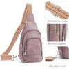 imageBOSTANTEN Sling Bag for Women Leather Crossbody Bag Vintage Cross Body Purse for Travel with Guitar Strap Bohemian StylePurple