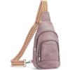imageBOSTANTEN Sling Bag for Women Leather Crossbody Bag Vintage Cross Body Purse for Travel with Guitar Strap Bohemian StylePurple