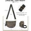 imageBOSTANTEN Crossbody Bags for Women Cross Body Purse Checkered Bum Bag Large Fanny Waist Pack with Adjustable StrapMocha