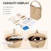 imageBOSTANTEN Small Bucket Bag for Women Crossbody Bags Trendy Vegan Leather Shoulder Purses Designer Ladies HandbagsCamel Brown