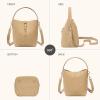 imageBOSTANTEN Small Bucket Bag for Women Crossbody Bags Trendy Vegan Leather Shoulder Purses Designer Ladies HandbagsCamel Brown