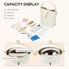 imageBOSTANTEN Small Bucket Bag for Women Crossbody Bags Trendy Vegan Leather Shoulder Purses Designer Ladies HandbagsWhite