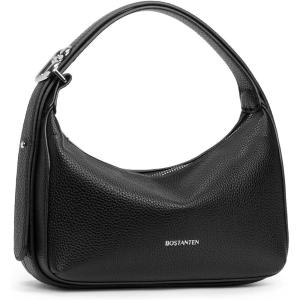 imageBOSTANTEN Small Black Purse for Women Vegan Leather Hobo Bag Fall Winter Purse Shoulder Crossbody Bag with Adjustable StrapBlack