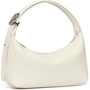 imageBOSTANTEN Small Black Purse for Women Vegan Leather Hobo Bag Fall Winter Purse Shoulder Crossbody Bag with Adjustable StrapWhite