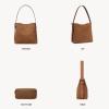 imageBOSTANTEN Bucket Bag Vegan Leather Shoulder Purses for Women Trendy Adjustable StrapSuede Brown