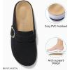 imageBOSTANTEN Clogs for Women Suede Mules with Arch Support Slip On Potato Shoes Versatile for Home and OutdoorBlack