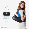 imageBOSTANTEN Shoulder Bag for Women Suede Purses Vegan Leather Hobo Handbag with Adjustable Strap for WinterBlack