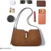 imageBOSTANTEN Shoulder Bag for Women Suede Purses Vegan Leather Hobo Handbag with Adjustable Strap for WinterCoffee
