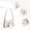 imageBOSTANTEN Shoulder Bag for Women Suede Purses Vegan Leather Hobo Handbag with Adjustable Strap for WinterWhite