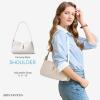 imageBOSTANTEN Shoulder Bag for Women Suede Purses Vegan Leather Hobo Handbag with Adjustable Strap for WinterWhite
