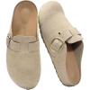 imageBOSTANTEN Clogs for Women Suede Mules with Arch Support Slip On Potato Shoes Versatile for Home and OutdoorTaupe