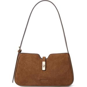 imageBOSTANTEN Shoulder Bag for Women Suede Purses Vegan Leather Hobo Handbag with Adjustable Strap for WinterCoffee