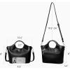 imageBOSTANTEN Small Vegan Leather Purses for Women Ladies Handbag Top Handle Satchel Crossbody Bag Detachable Shoulder StrapBlack