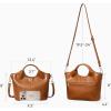 imageBOSTANTEN Small Vegan Leather Purses for Women Ladies Handbag Top Handle Satchel Crossbody Bag Detachable Shoulder StrapBrown
