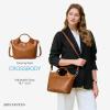imageBOSTANTEN Small Vegan Leather Purses for Women Ladies Handbag Top Handle Satchel Crossbody Bag Detachable Shoulder StrapBrown