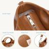 imageBOSTANTEN Small Vegan Leather Purses for Women Ladies Handbag Top Handle Satchel Crossbody Bag Detachable Shoulder StrapBrown