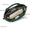 imageBOSTANTEN Small Vegan Leather Purses for Women Ladies Handbag Top Handle Satchel Crossbody Bag Detachable Shoulder StrapDark Green