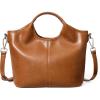 imageBOSTANTEN Small Vegan Leather Purses for Women Ladies Handbag Top Handle Satchel Crossbody Bag Detachable Shoulder StrapBrown