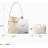 imageBOSTANTEN Bucket Bag Soft Vegan Leather Purses for Women Trendy Shoulder Handbags with Separate PouchBeige Apricot