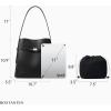 imageBOSTANTEN Bucket Bag Soft Vegan Leather Purses for Women Trendy Shoulder Handbags with Separate PouchBlack