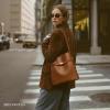 imageBOSTANTEN Bucket Bag Soft Vegan Leather Purses for Women Trendy Shoulder Handbags with Separate PouchBrown