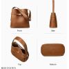 imageBOSTANTEN Bucket Bag Soft Vegan Leather Purses for Women Trendy Shoulder Handbags with Separate PouchBrown