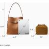 imageBOSTANTEN Bucket Bag Soft Vegan Leather Purses for Women Trendy Shoulder Handbags with Separate PouchBrown