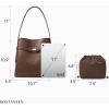 imageBOSTANTEN Bucket Bag Soft Vegan Leather Purses for Women Trendy Shoulder Handbags with Separate PouchDark Coffee