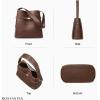 imageBOSTANTEN Bucket Bag Soft Vegan Leather Purses for Women Trendy Shoulder Handbags with Separate PouchDark Coffee