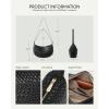 imageBOSTANTEN Purses for Women Crescent Crossbody Bag Vegan Leather Shoulder Hobo Handbag Adjustable StrapLarge Black
