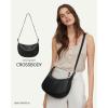 imageBOSTANTEN Purses for Women Crescent Crossbody Bag Vegan Leather Shoulder Hobo Handbag Adjustable StrapLarge Black