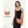 imageBOSTANTEN Purses for Women Crescent Crossbody Bag Vegan Leather Shoulder Hobo Handbag Adjustable StrapLarge Brown