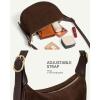 imageBOSTANTEN Purses for Women Crescent Crossbody Bag Vegan Leather Shoulder Hobo Handbag Adjustable StrapRegular Suede Coffee