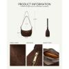 imageBOSTANTEN Purses for Women Crescent Crossbody Bag Vegan Leather Shoulder Hobo Handbag Adjustable StrapRegular Suede Coffee