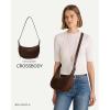 imageBOSTANTEN Purses for Women Crescent Crossbody Bag Vegan Leather Shoulder Hobo Handbag Adjustable StrapRegular Suede Coffee