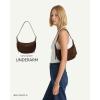 imageBOSTANTEN Purses for Women Crescent Crossbody Bag Vegan Leather Shoulder Hobo Handbag Adjustable StrapRegular Suede Coffee