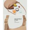 imageBOSTANTEN Purses for Women Crescent Crossbody Bag Vegan Leather Shoulder Hobo Handbag Adjustable StrapSmall Apricot