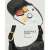 imageBOSTANTEN Purses for Women Crescent Crossbody Bag Vegan Leather Shoulder Hobo Handbag Adjustable StrapSmall Black