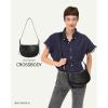 imageBOSTANTEN Purses for Women Crescent Crossbody Bag Vegan Leather Shoulder Hobo Handbag Adjustable StrapSmall Black