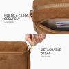 imageBOSTANTEN Small Crossbody Purse for Women Triple Zip Cell Phone Leather Handbag with Colored Shoulder StrapSuede Brown
