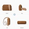 imageBOSTANTEN Small Crossbody Purse for Women Triple Zip Cell Phone Leather Handbag with Colored Shoulder StrapSuede Brown