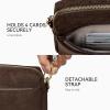 imageBOSTANTEN Small Crossbody Purse for Women Triple Zip Cell Phone Leather Handbag with Colored Shoulder StrapSuede Coffee